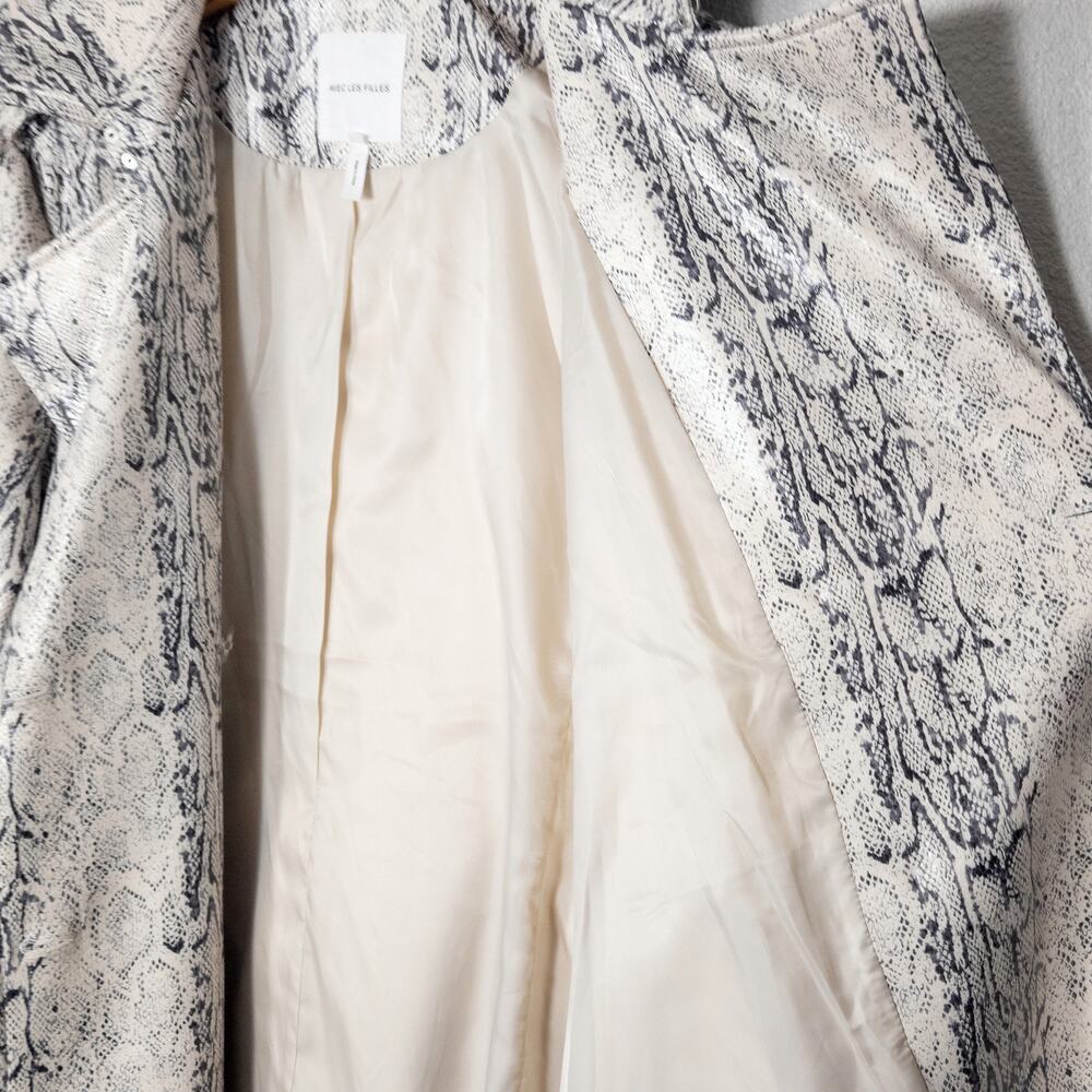 Anthropologie Avec Les Filles Size L White Animal Print Trench Coat - Picture 8 of 12